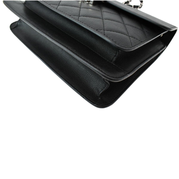 CHANEL Box CC Flap Quilted Leather Shoulder Bag Black