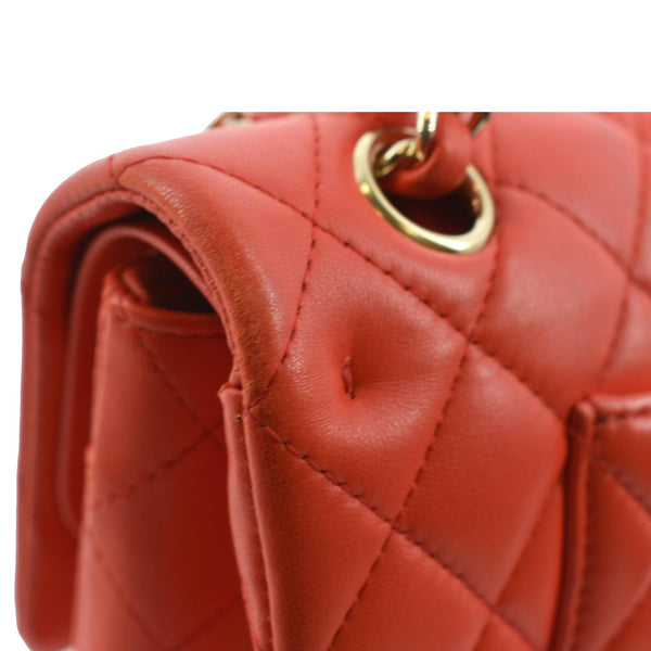 CHANEL Classic Double Flap Medium Leather Shoulder Bag Red