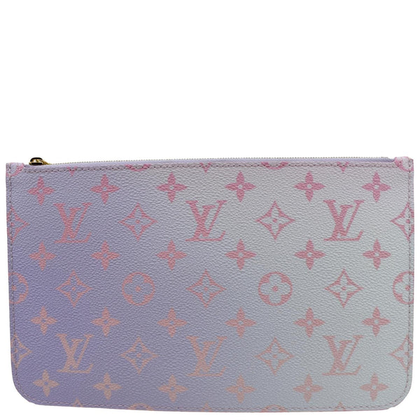 LOUIS VUITTON Neverfull Monogram Canvas Pochette Wristlet Pouch Sunrise Pastel