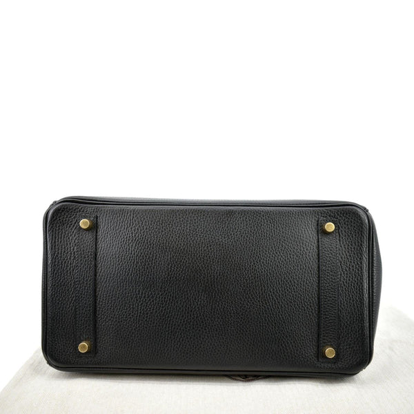 HERMES Birkin 35 Clemence Leather Tote Bag Black
