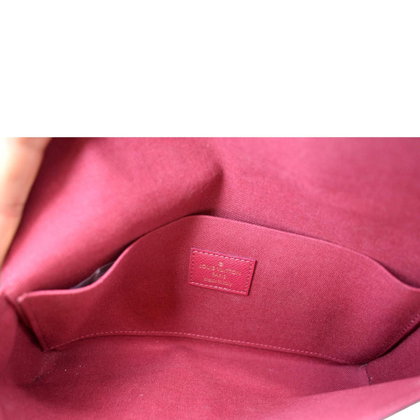 LOUIS VUITTON Felicie Monogram Canvas Pochette Crossbody Bag Brown