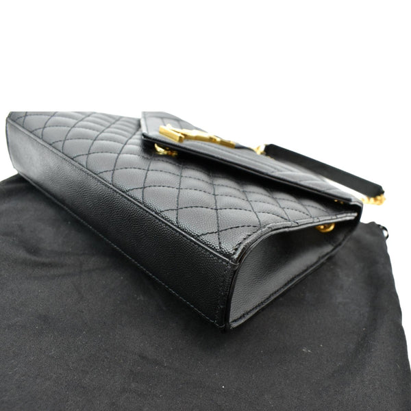 YVES SAINT LAURENT Medium Envelope Leather Chain Shoulder Bag Black