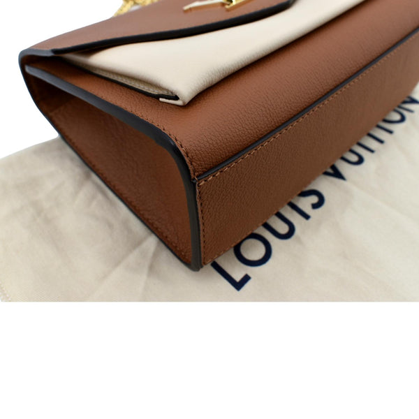 LOUIS VUITTON My Lockme Chain Leather Shoulder Bag Chataigne