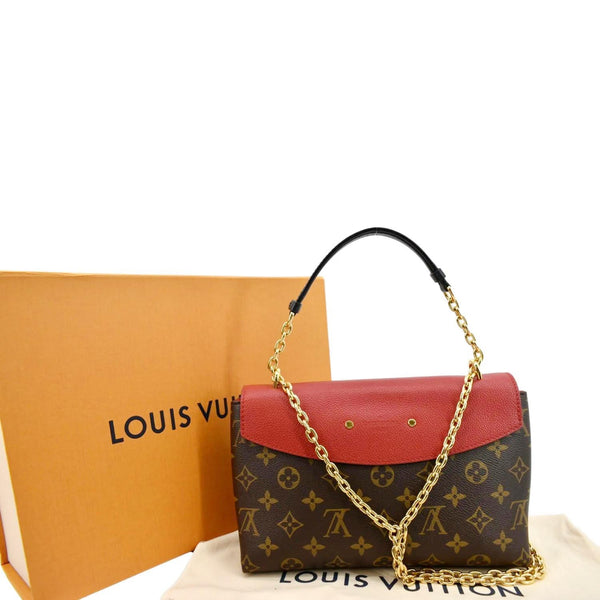 LOUIS VUITTON Saint Placide Monogram Canvas Crossbody Bag Cerise