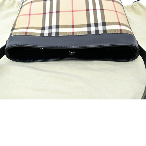 BURBERRY Nova Check Canvas Shoulder Bag Black