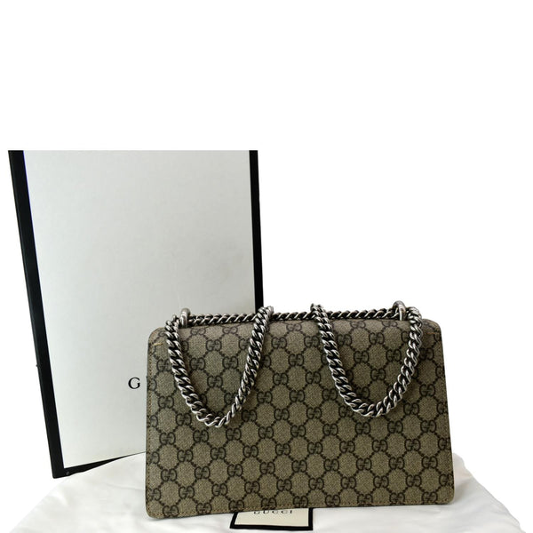 GUCCI Dionysus Small GG Supreme Canvas Shoulder Bag Beige 400249