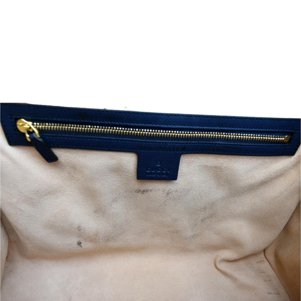 GUCCI Medium Padlock GG Supreme Monogram Top Handle Bag Blue 432674