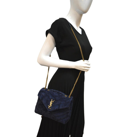 Yves Saint Laurent Small Loulou Velvet Shoulder Bag -DDH