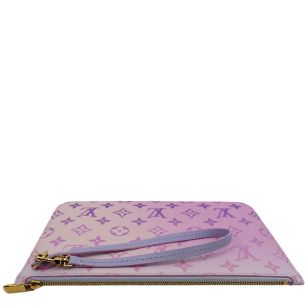 LOUIS VUITTON Neverfull Monogram Canvas Pochette Wristlet Pouch Sunrise Pastel