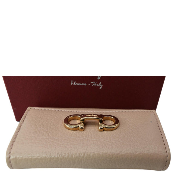 SALVATORE FERRAGAMO Leather Key Holder Beige