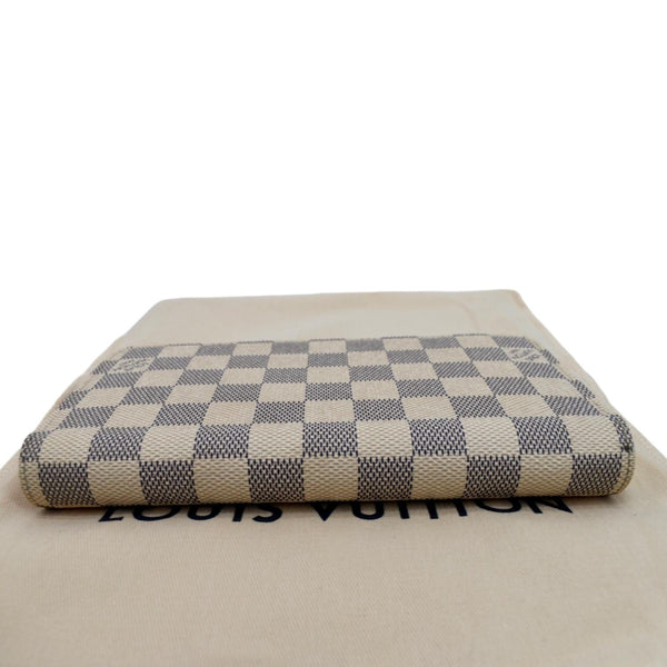 LOUIS VUITTON Zip Around Damier Azur Wallet White