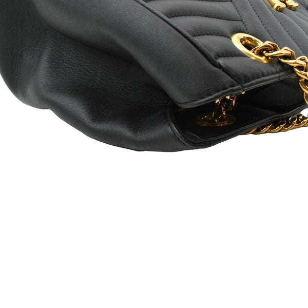 LOUIS VUITTON Wave Chain Leather Tote Shoulder Bag Black