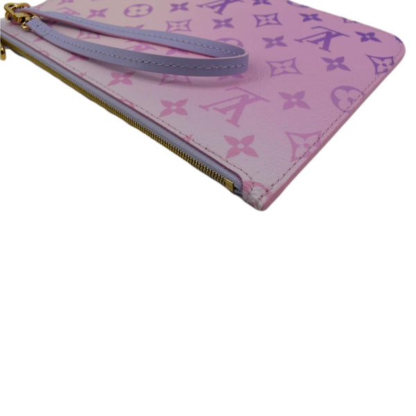 LOUIS VUITTON Neverfull Monogram Canvas Pochette Wristlet Pouch Sunrise Pastel
