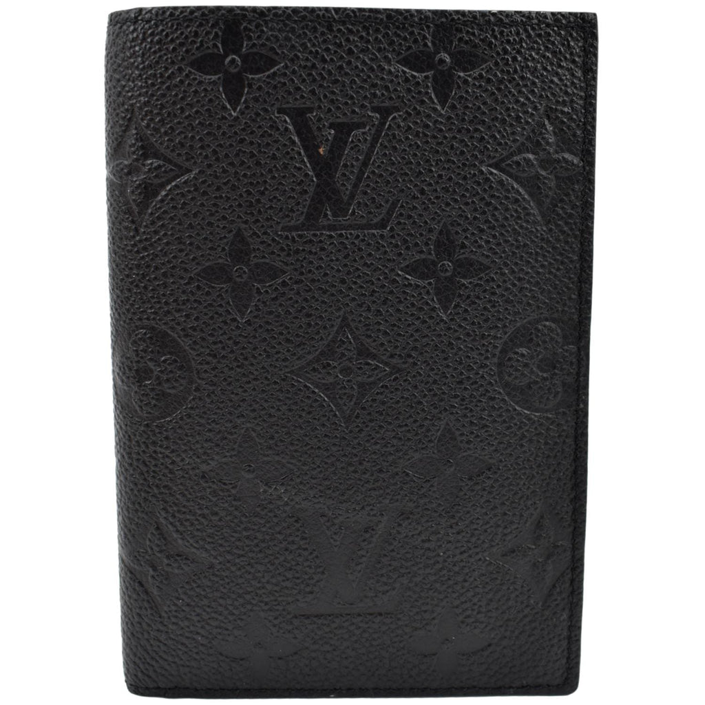 LOUIS VUITTON Empreinte Monogram Passport Cover Black 1301246