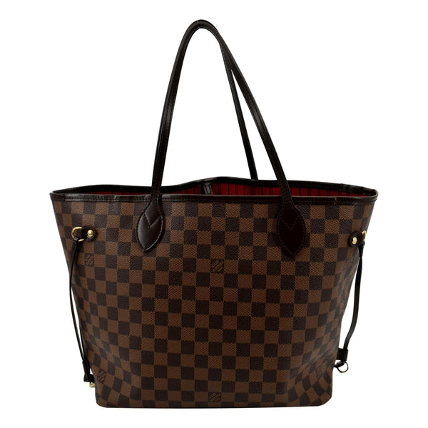 LOUIS VUITTON Neverfull MM Damier Ebene Tote Bag Brown