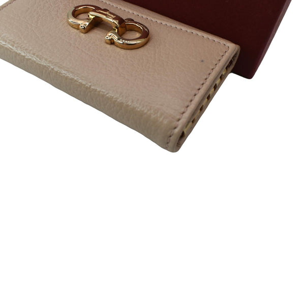 SALVATORE FERRAGAMO Leather Key Holder Beige