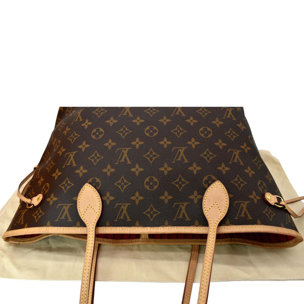 LOUIS VUITTON Neverfull MM Monogram Canvas Tote Bag Brown