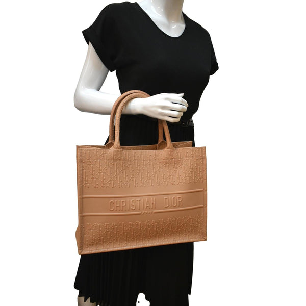 Christian Dior Book Oblique Embossed Calfskin Tote Bag - Full View
