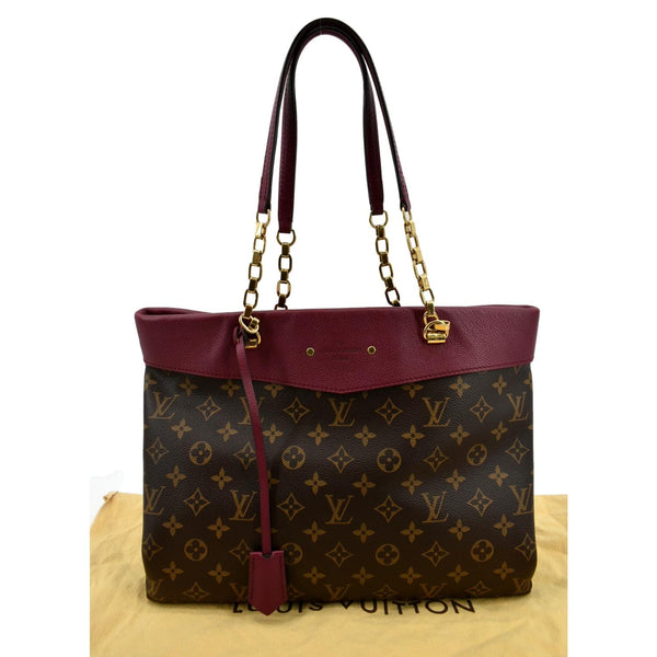 LOUIS VUITTON Pallas Shopper Chain Monogram Canvas Shoulder Bag Brown