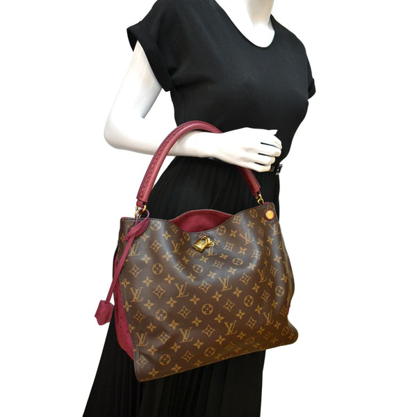 Louis Vuitton Gaia Ostrich Monogram Canvas Shoulder Bag - Full View