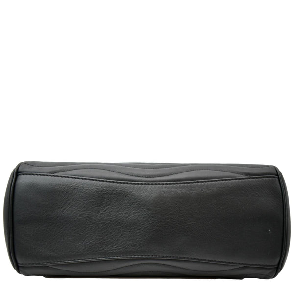 LOUIS VUITTON Wave Chain Leather Tote Shoulder Bag Black