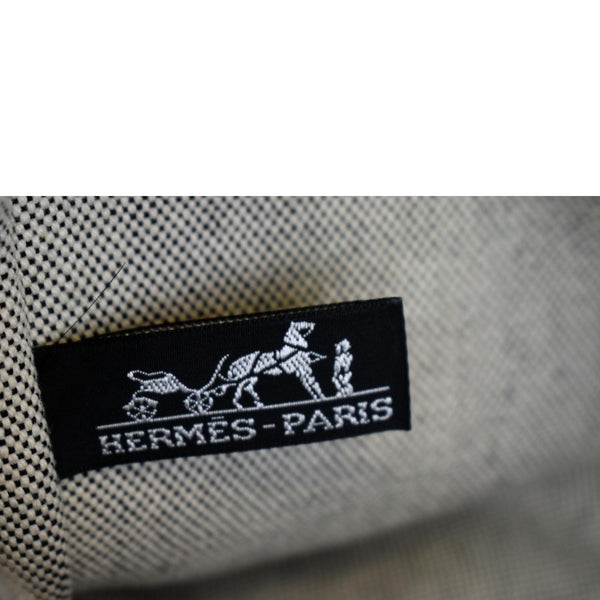 Hermes Garden Party Toile Leather Tote Bag Black/Beige - Tag