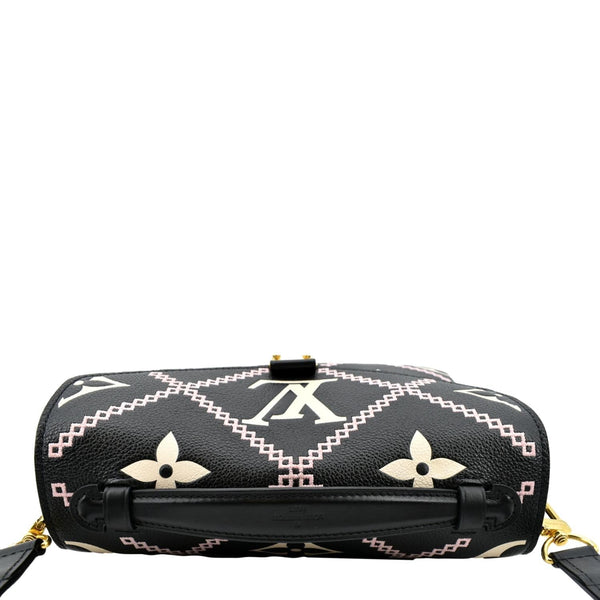 LOUIS VUITTON Metis Pochette Embroidery Leather Crossbody Bag Black - New Year Deals