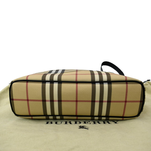 BURBERRY Nova Check Canvas Shoulder Bag Black