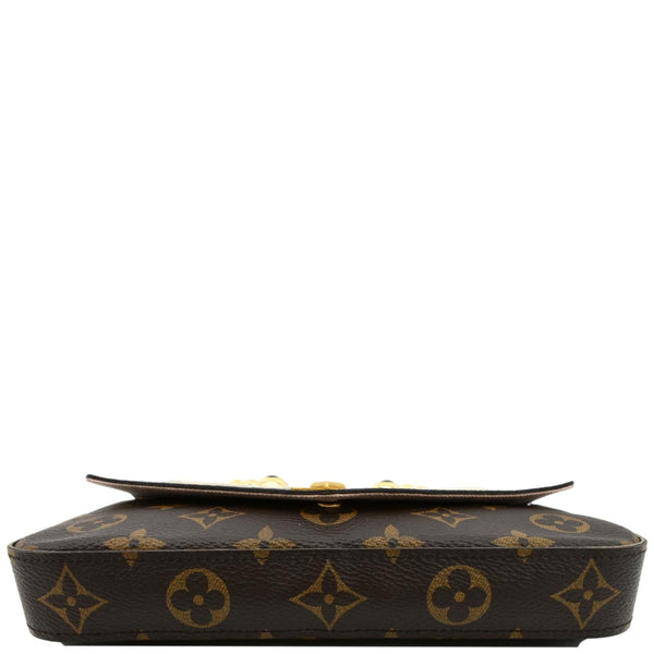 LOUIS VUITTON Pochette Felicie Owl Monogram Chain Crossbody Bag Brown