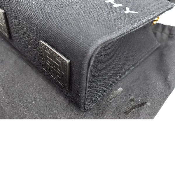 Givenchy Mini G Canvas Shopping Tote Bag in Black - Bottom Right