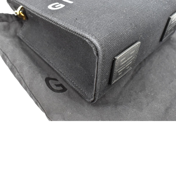 Givenchy Mini G Canvas Shopping Tote Bag in Black - Bottom Left