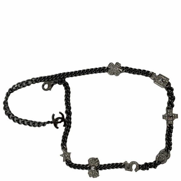 Chanel CC Star Pearl Round Metal Necklace in Silver - Product