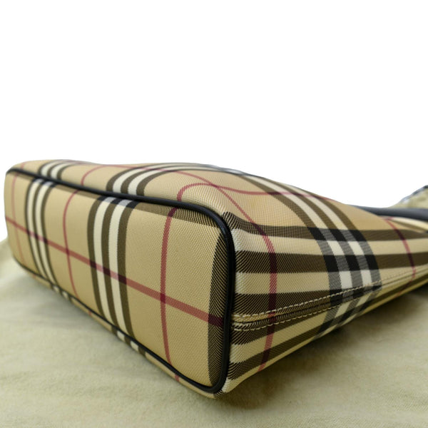 BURBERRY Nova Check Canvas Shoulder Bag Black