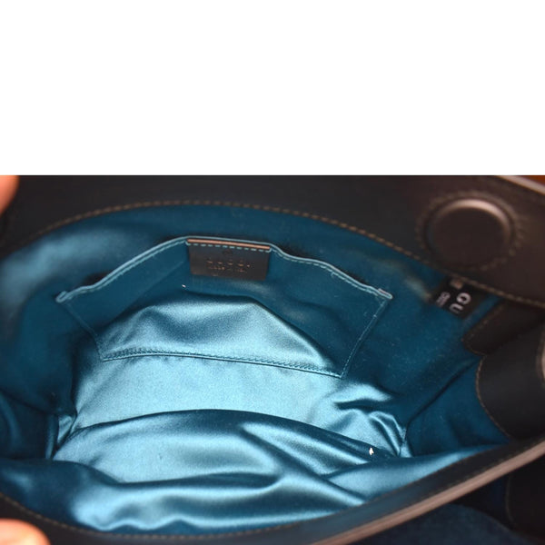 GUCCI Ophidia GG Small Web Suede Leather Shoulder Bag Black 503877