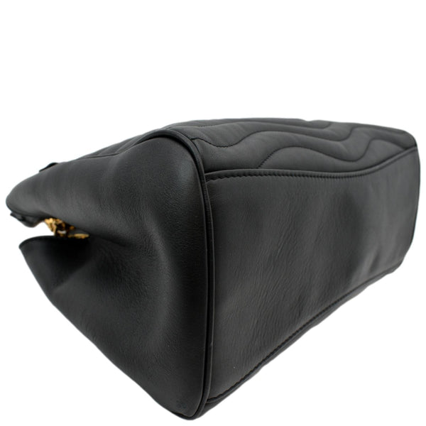 LOUIS VUITTON Wave Chain Leather Tote Shoulder Bag Black