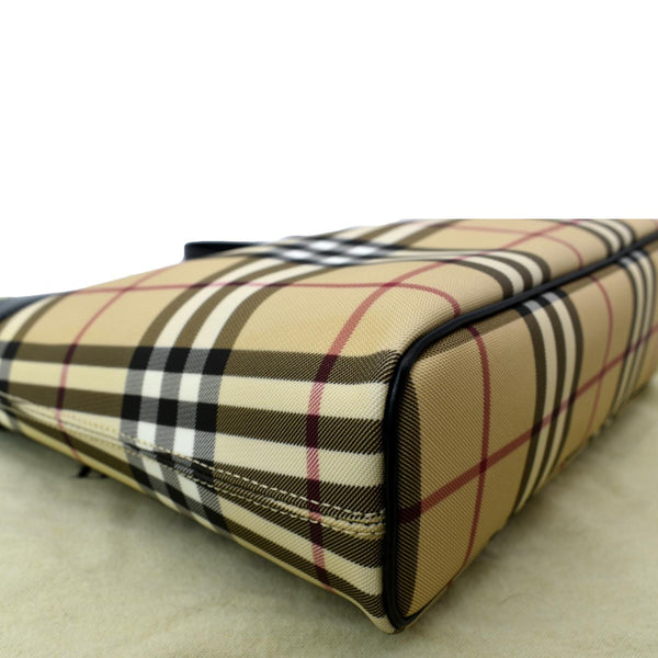 BURBERRY Nova Check Canvas Shoulder Bag Black