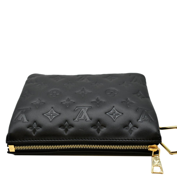 LOUIS VUITTON Coussin BB Monogram Embossed Leather Shoulder Bag Black