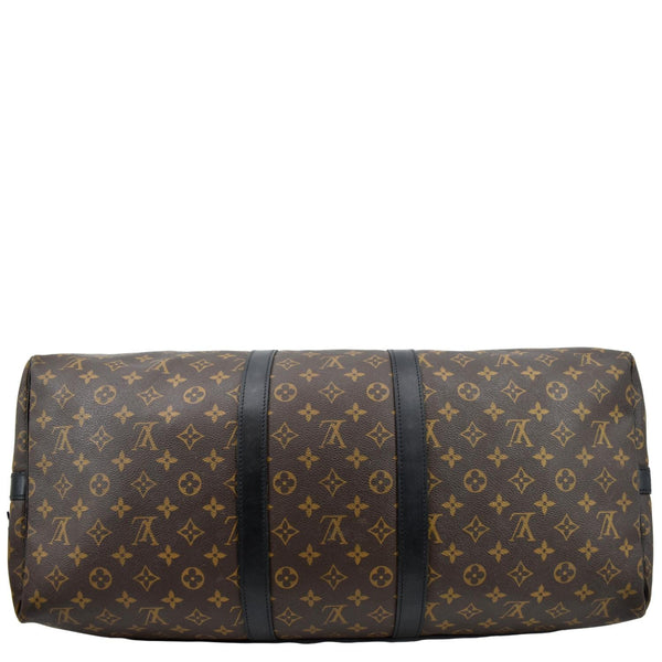 LOUIS VUITTON Keepall Bandouliere 55 Monogram Canvas Travel Bag Brown