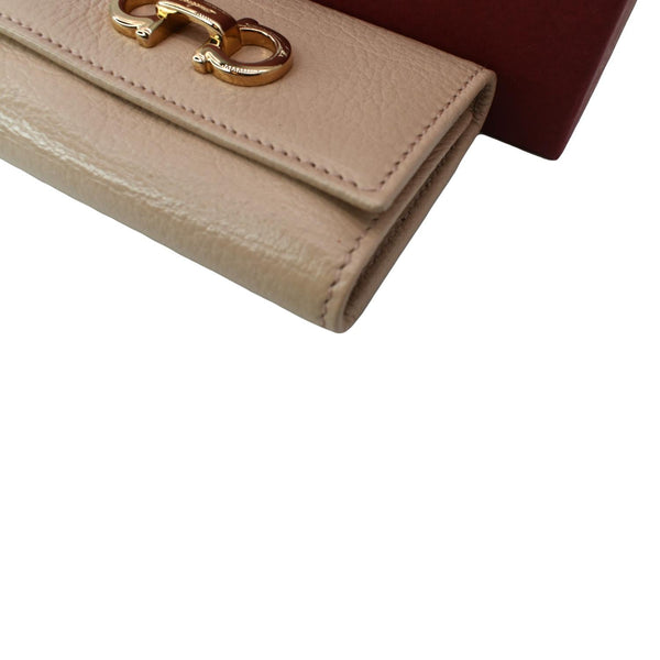 SALVATORE FERRAGAMO Leather Key Holder Beige