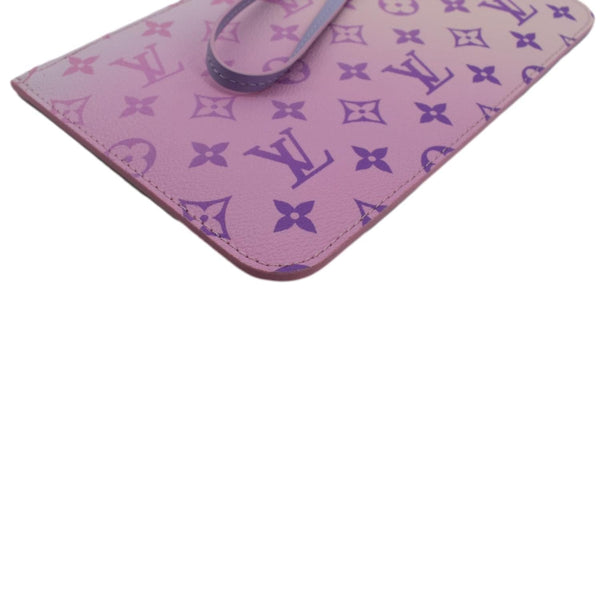 LOUIS VUITTON Neverfull Monogram Canvas Pochette Wristlet Pouch Sunrise Pastel