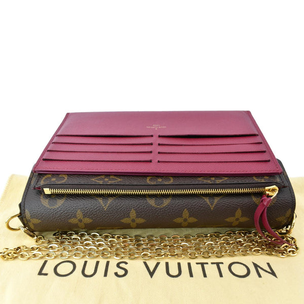 LOUIS VUITTON Felicie Monogram Canvas Pochette Crossbody Bag Brown