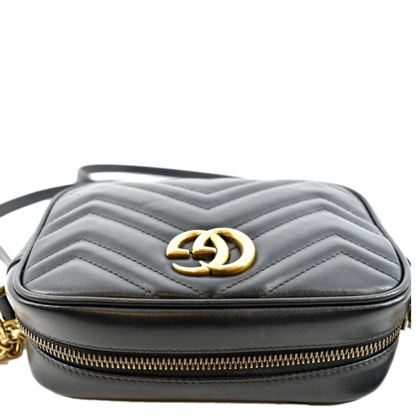 Gucci GG Marmont Matelasse Mini Leather Crossbody Bag - Top