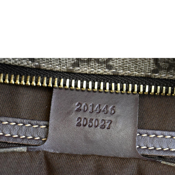 Gucci GG Supreme Canvas Messenger Shoulder Bag in Beige - Serial Number