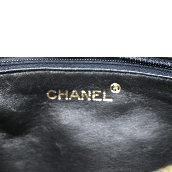 Chanel Small Vintage Lambskin Leather Handbag in Black - Stamp