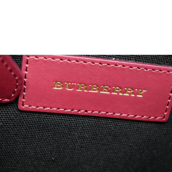 Burberry Loxley Check Leather Shoulder Bag Purple