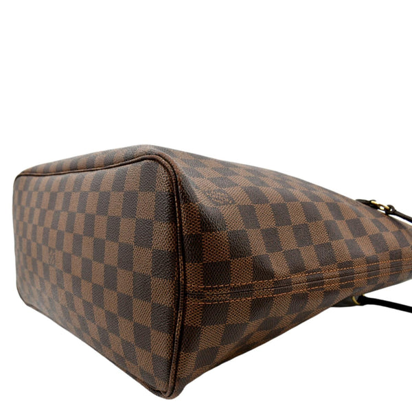 LOUIS VUITTON Neverfull MM Damier Ebene Tote Bag Brown