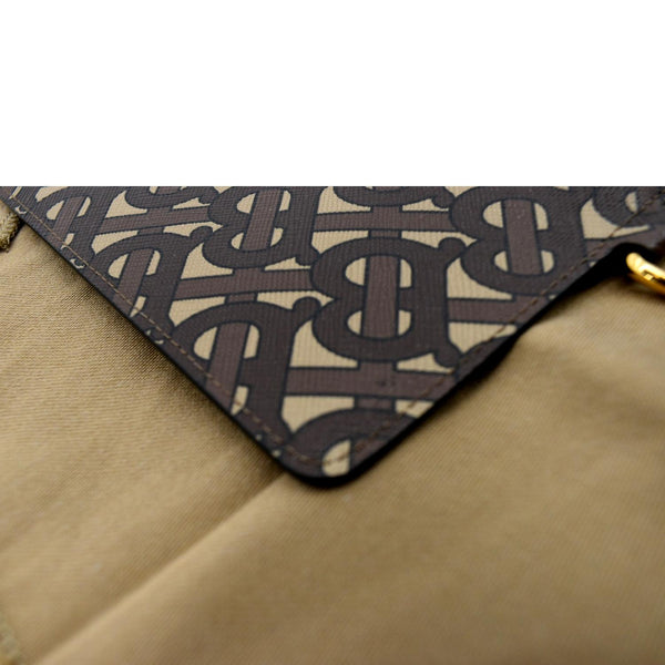 BURBERRY Monogram Coated Canvas Zip Coin Purse Bridle Brown