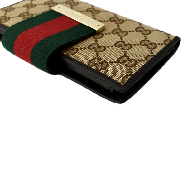 GUCCI Monogram Ladies Web GG Canvas Continental Wallet Beige 181668