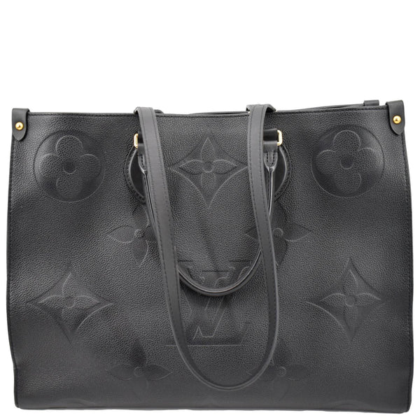 LOUIS VUITTON Onthego GM Monogram Empreinte Leather Tote Bag Black - New Year Deals