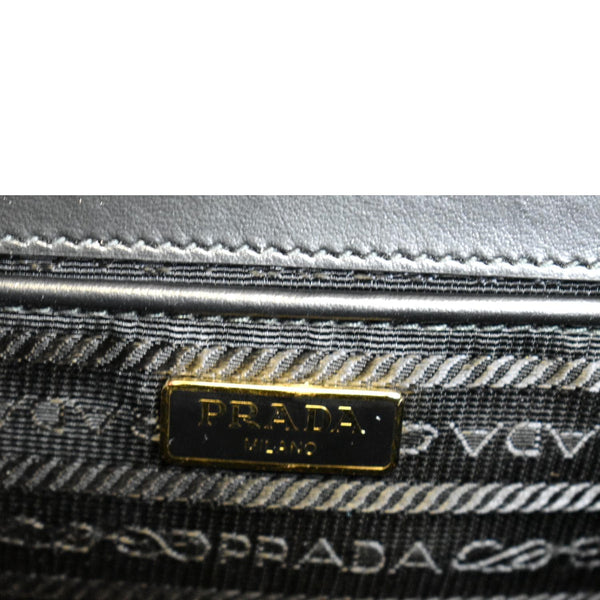 Prada Saffiano Lux Leather Crossbody Bag in Black-Monogram